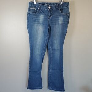 Rhythm In Blues Womens Medium Wash Jeans W/ Embellish Pockets.    Size 14